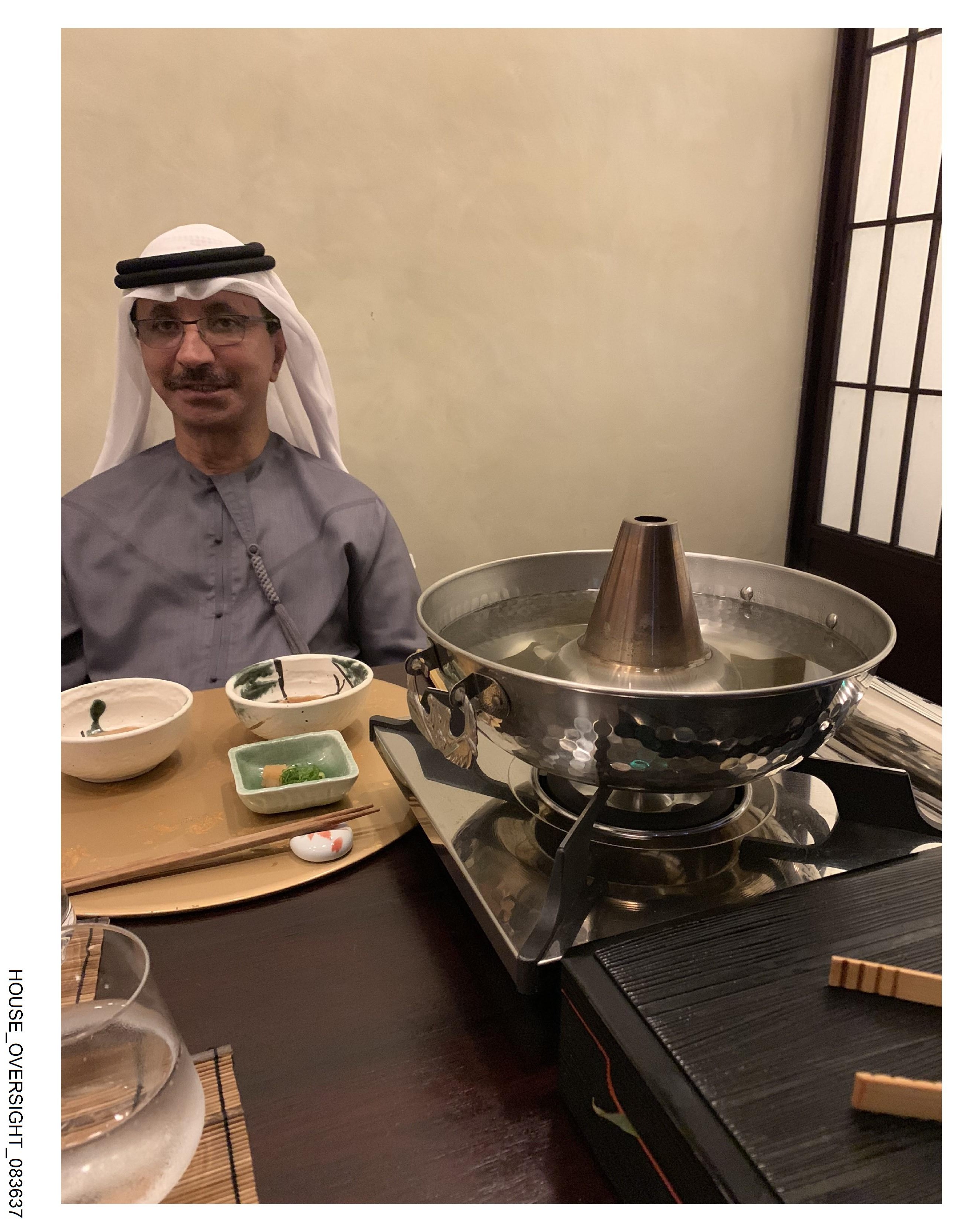 Arab man at Japanese restaurant